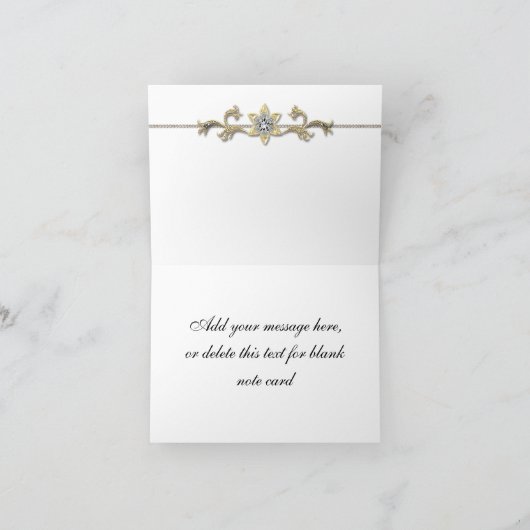 Elegant White and Gold Vielen Dank Dankeskarte (Innenseite)