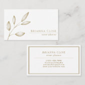 Elegant White and Imitate Gold | Modernes Minimali Visitenkarte (Vorne/Hinten)