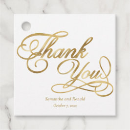 Elegant White and Imitats Gold Calligraphy Vielen Geschenkanhänger