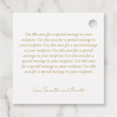 Elegant White and Imitats Gold Calligraphy Vielen Geschenkanhänger (Rückseite)