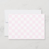 Elegant White and Pink Checkerboard Custom Name Mitteilungskarte (Rückseite)