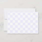 Elegant White and Purple Checkerboard Personalized Mitteilungskarte (Rückseite)