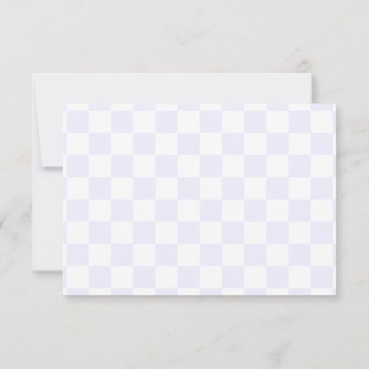 Elegant White and Purple Checkerboard Personalized Mitteilungskarte (Rückseite)