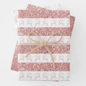 Elegant White and Rose Gold Glitzer Weihnachtsfest Geschenkpapier Set (Beispiel)