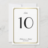 Elegant White Art Deco Wedding Table Number Einladung (Rückseite)