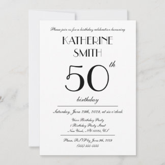 Elegant White Birthday Party Invitations Einladung