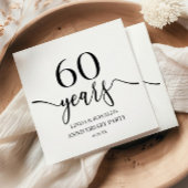 Elegant White Black 60. Hochzeitstag Serviette