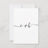 Elegant White Black Foto Monogram Wedding RSVP En Karte (Rückseite)