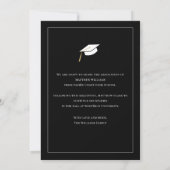 Elegant White & Black Graduate Announcement Einladung (Rückseite)