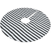 Elegant White Black Stripe Polyester Weihnachtsbaumdecke (Schrägansicht)