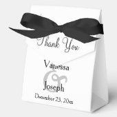 Elegant White Black Wedding Vielen Dank Geschenkschachtel (Vorderseite)