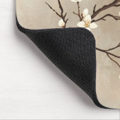 Elegant White Blossom Minimal Branch Mousepad (Ecke)