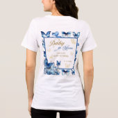 Elegant White Blue Butterfly Baby in Bloom Mommy Tri-Blend Shirt (Rückseite)