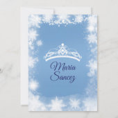 Elegant White & Blue Christmas Mis Ruhige Lage lad Einladung (Rückseite)