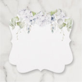 Elegant White Blue Floral Wedding Vielen Dank Geschenkanhänger (Rückseite)