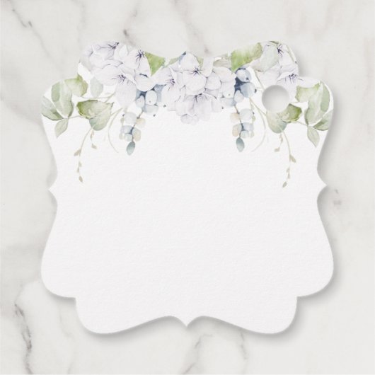 Elegant White Blue Floral Wedding Vielen Dank Geschenkanhänger (Rückseite)