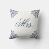 Elegant White Blue Mr & Mrs Matching Seine & Hers Kissen (Rückseite)