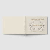Elegant White Botanical Blossom Ivory Wedding Gästebuch (Voll)