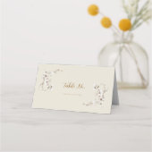 Elegant White Botanical Blossom Ivory Wedding Platzkarte (Rückseite)