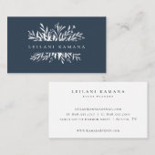 Elegant White Botanical Visitenkarte (Vorne/Hinten)