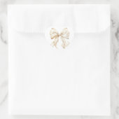 Elegant White Bow Baby Shower  Herz-Aufkleber (Tasche)