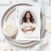 Elegant White Bow Graduation Einladung