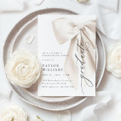 Elegant White Bow Graduation Einladung