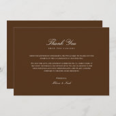 Elegant White & Brown Danke Karte (Vorne/Hinten)