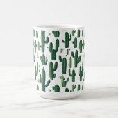Elegant White Cactus Design Mug Kaffeetasse (Mittel)