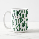 Elegant White Cactus Design Mug Kaffeetasse (Links)