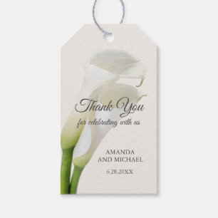 Elegant White Calla Lilies Floral Vielen Dank Geschenkanhänger