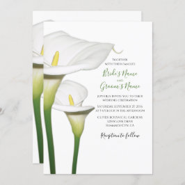 Elegant White Calla Lilies Wedding Einladungen