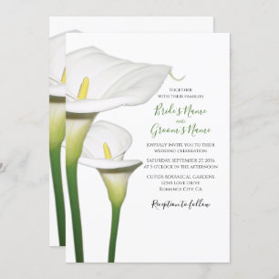 Elegant White Calla Lilies Wedding Einladungen