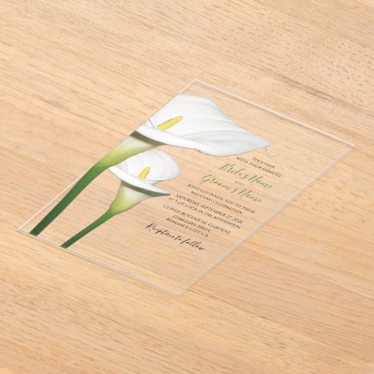 Elegant White Calla Lilies Wedding Einladungen (Ablage )