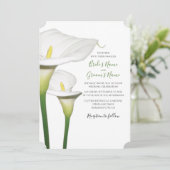 Elegant White Calla Lilies Wedding Einladungen (Stehend Vorderseite)