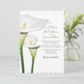 Elegant White Calla Lilies Wedding Einladungen (Stehend Vorderseite)