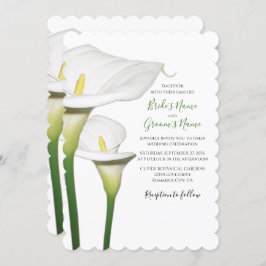 Elegant White Calla Lilies Wedding Einladungen
