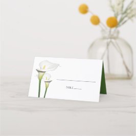 Elegant White Calla Lilies Wedding Platzkarte