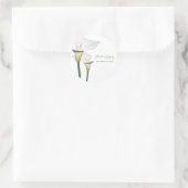Elegant White Calla Lilies Wedding Runder Aufkleber (Tasche)