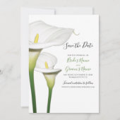 Elegant White Calla Lilies Wedding Save the Date (Vorderseite)