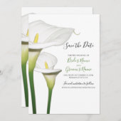 Elegant White Calla Lilies Wedding Save the Date (Vorne/Hinten)