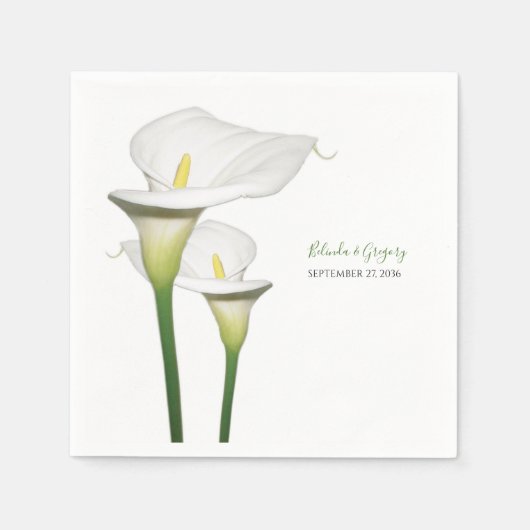 Elegant White Calla Lilies Wedding Serviette (Vorderseite)