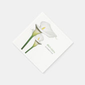 Elegant White Calla Lilies Wedding Serviette (Ecke)