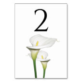 Elegant White Calla Lilies Wedding Tischnummer (Rückseite)