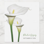 Elegant White Calla Lilies Wedding Weinetikett (Einzelnes Label)
