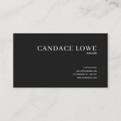 Elegant White Calla Lily Black Botanical Visitenkarte (Rückseite)