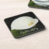 Elegant White Calla Lily Blumen Getränkeuntersetzer (Linke Seite)