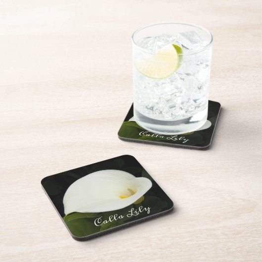 Elegant White Calla Lily Blumen Getränkeuntersetzer (Rechte Seite)