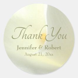 Elegant White Calla Lily Danke Aufkleber