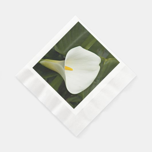 Elegant White Calla Lily Floral Serviette (Ecke)